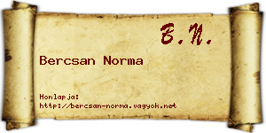 Bercsan Norma névjegykártya